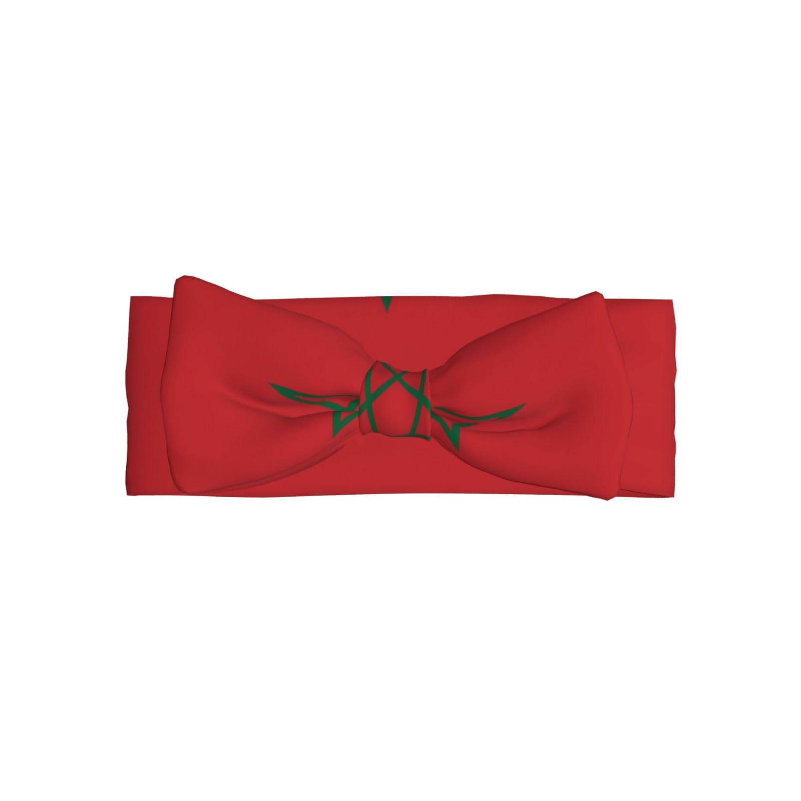 Delicate Flag of Morocco Print Baby Bow Headband â€“ Headband for Newborns & Infants with Full Moon Gift Appeal