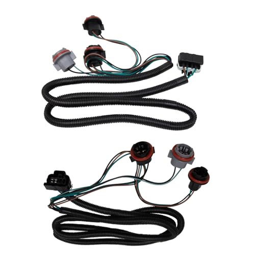 TRQ Left and Right Tail Light Wiring Harness 2 Piece Set Compatible with 2007-2013 Silverado/Sierra 1500 with 3047 Reverse Bulb ONLY - Verify Fitment & Notes