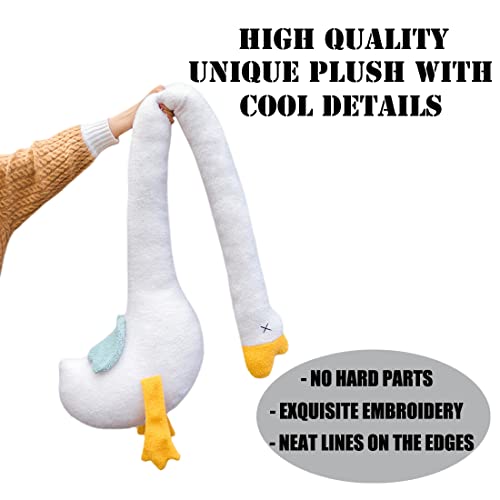 Elainren Giant Swan Stuffed Animal Toy With Long Neck, 55Inch White Goose Plush Soft Hugging Body Pillow Home Decor Cushion Easter Cute Duck Goose Plushie Dolls Gifts For Kids Xmas #TOP3