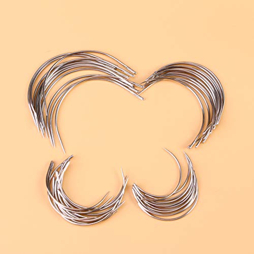 SUPVOX 48 peças de agulhas de tecelagem curvas, agulha de costura manual tipo C, 5,9/6,5/3/3,5 poleg