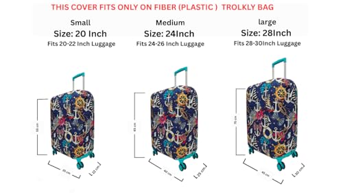 Image of Printed Travel Luggage Cover for Suitcase - Stretchable & Scratchproof Trolley Bag Protector (1, Boat Anchor, Large)