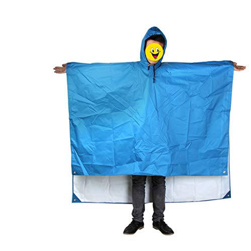 HMJ Poncho Outdoor Waterproof Raincoat Multi Function Poncho Blue