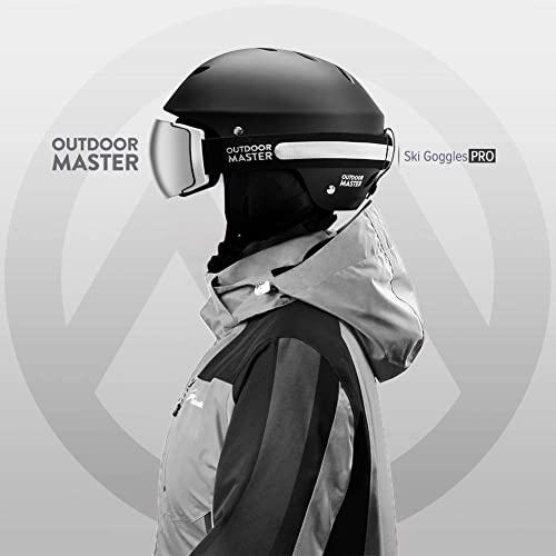 Image of OutdoorMaster Ski Goggles PRO - Frameless, Interchangeable Lens 100% UV400 Protection Snow Goggles for Men & Women (Panda Frame VLT 10% Grey Lens with REVO Silver and Free Protective Case)