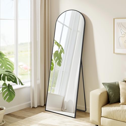 SONGMICS Ganzkörperspiegel, gewölbter Standspiegel, Hartglas, 150 x 40 cm