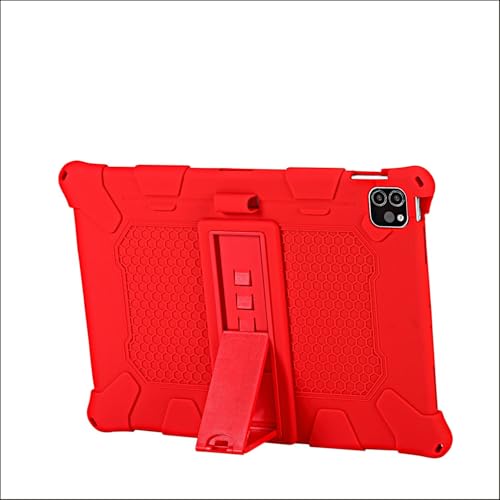 Coque iPad Air 3 antichoc rouge en silicone souple avec béquille arrière rigide