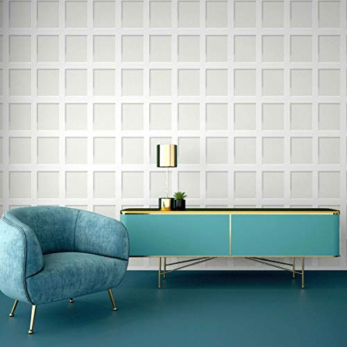 Heritage Wood Panel Wallpaper White/Grey Debona 6740-3D Effect