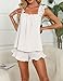 KFUBUO Womens Pajamas Set 2 Piece Ruffle Pj Soft Tank Top and Shorts Sleepwear Set Bridal Pajama for Women Set White