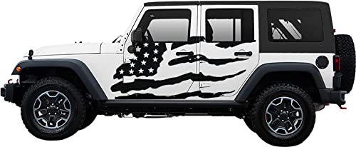 USA American Flag Patriot Side Graphics Vinyl Decal Sticker Compatible