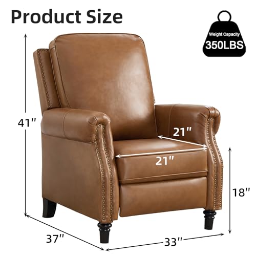 CANMOV Push Back Leather Recliner