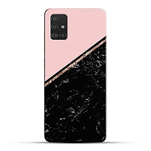 Image of COLORflow Back Cover Compatible with Samsung Galaxy A71 | Beautiful Black Pink Marble | Designer Printed Hard CASE Bumper Back Cover