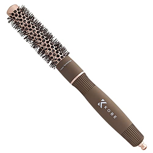 Kobe Professional Heat-Retaining Ceramic & Ionic Round Hair Brush for Blow Drying - With Nanotechnology - 19mm Barrel Brush - Blow Dry Hair Brush,Curling Brush