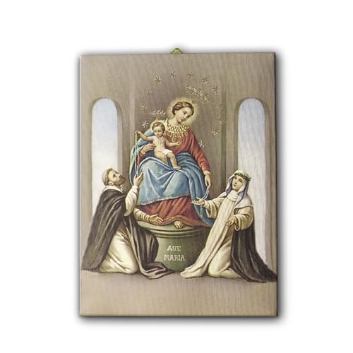 Toile Vierge de Pompéi 50x70 Fratelli Bonella : le cadeau chrétien idéal et précieux