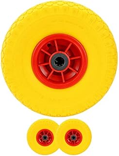 Bond Hardware® 2 x 10" 3.00-4 Yellow Sack Truck Hand Trolley Cart Wheelbarrow Solid Rubber Wheel Tyre Tires 20mm