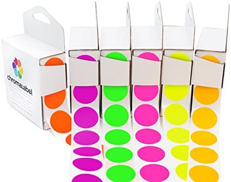 ChromaLabel 0.25 Inch Round Color Code Dot Stickers | 1000 Labels Per Box | Rose Color | Made In USA