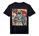 Pug Samurai Art Japanese Warrior Dog Kawaii Anime Vintage Performance T-Shirt