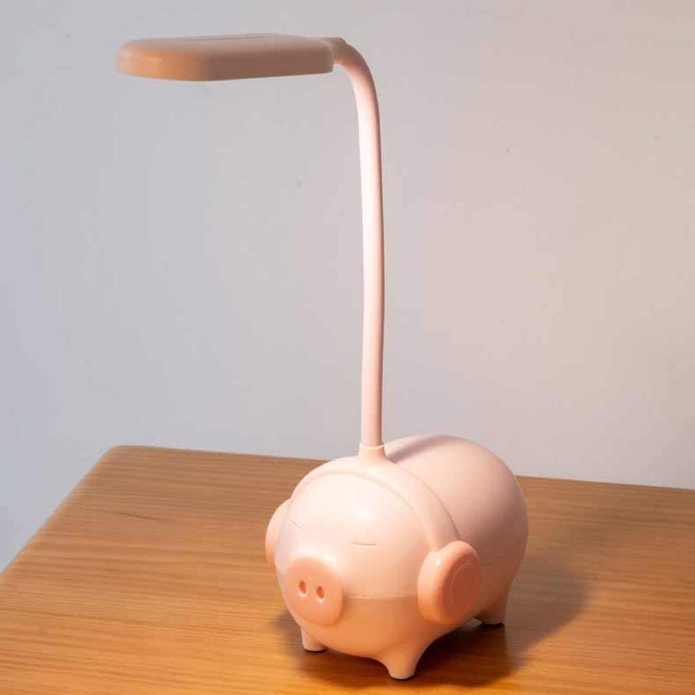 Lampy Biurkowe Pielęgnacji Śliczna Świnia Lampa Biurkowa Ściemnialna Nauka Pisania Ochrona Oczu Stołowa Led USB Do Ładowania Lampy Biurkowe Lampa Nauki Oczu
