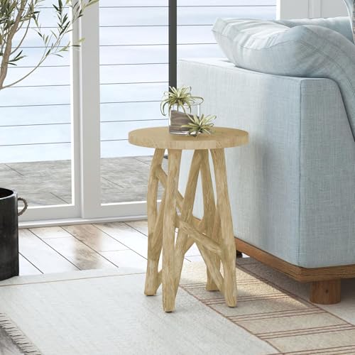 East at Main Solid Wood Round Side Table, End Table