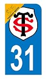 HADEXIA Autocollant Stickers Plaque immatriculation Scooter Moto 31 Club Stade Toulousain Rugby Bleu
