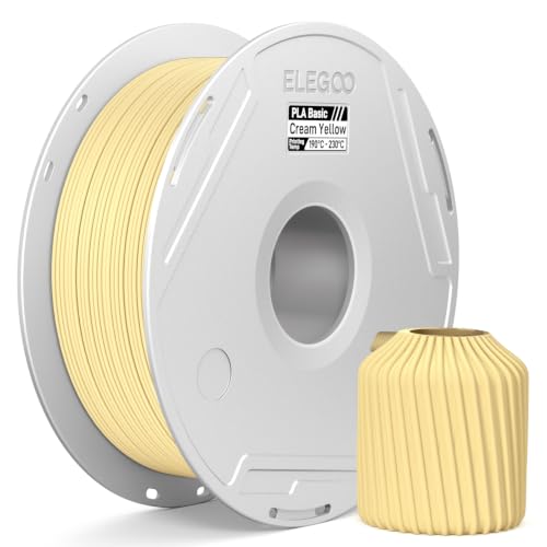 ELEGOO PLA Basic Filament and Reusable Spool Cream Yellow 1KG 1.75mm