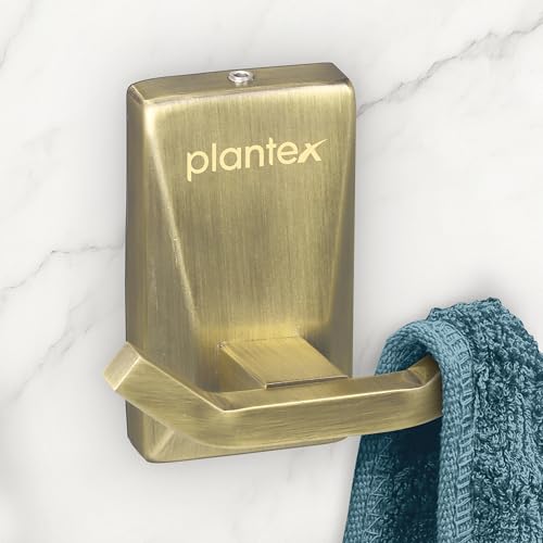 Image of Plantex 304 Grade Stainless Steel Robe Hook /Hanger for Bathroom /Robe Hooks for Bathroom /Hooks /Bathroom Accessories - Crystal (Brass Antique)