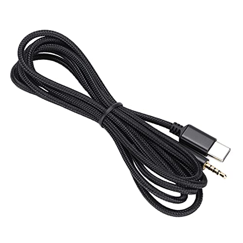 Upgraded Type C to 2.5mm Headphone Cable, 1.5m, 4x20 Core OFC Braided Audio Cable, 24K Gold Plugs, Black