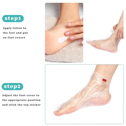 Image of 200 PCS Pedicure Socks for Foot Mask, Paraffin Wax Liners - Home Spa & Beauty Salon