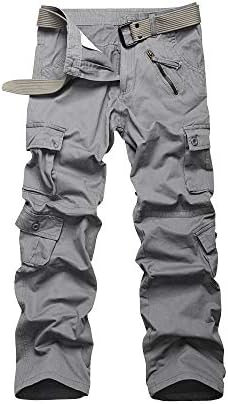 Men's Hiking Cargo Work Pants with 8 Pockets for Casual Military Army Combat Tactical