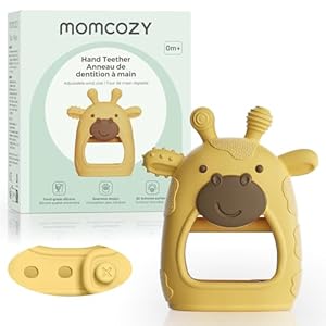 Momcozy Baby Teether Toys | Baby Teething Toys | Baby Teething Relief | Food Grade Silicone Teether Baby Toys | Baby Teether 0-6 Months | Teething Toy 6-12 Months | Baby Essential | Yellow