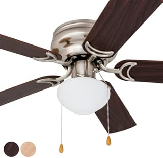 Prominence Home 80029-01 Alvina Led Globe Light Hugger/Low Profile Ceiling Fan, 42 inches, Satin Nickel