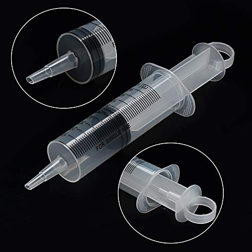 2 Pack 100ml Syringes with Tip Adapter, Sterile Slip Tip Syringe Individually Packaged for Labs, Liquid Measuring, Feeding Pets,Oil or Glue Applicator