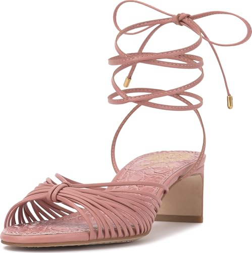 Image of Vince Camuto Lory Ankle Wrap Kitten Heel Sandals
