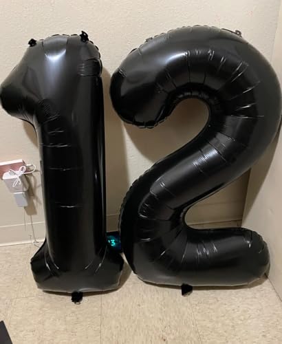 Image of 40 Inch Black Number 4 Balloon, 4th Birthday Decoration Boys Girls