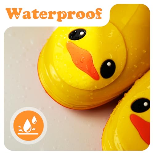 Waterproof Toddler Rain Boots with Protective Cuff & Non-Slip Sole, Yellow Duck Kids Rain Boots, Ideal for Garden, Puddle, and Outdoor Play2