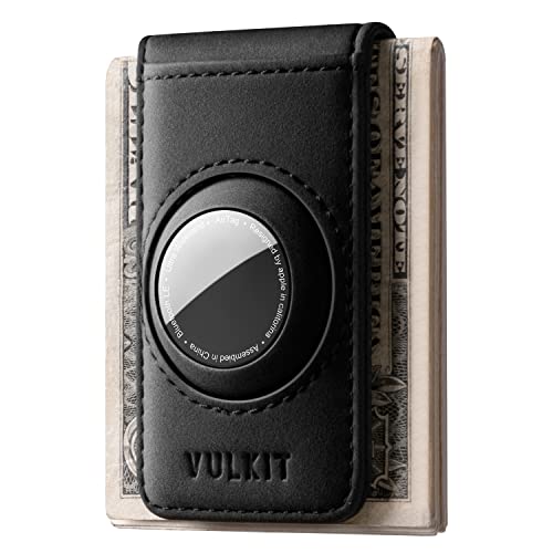 La Mejor Lista de Pinzas para billetes para Hombre favoritos de las personas. 49 VULKIT Pinza magnética para hombre con soporte para Airtag - Airtag NO incluido - Capacidad para 15 billetes u 8 tarjetas, Negro