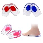 3Pairs Gel Heel Cups, Silicone Cushion Inserts Running Heel Support Pads Orthotic Heel Cup Gel Shoe Lifts Elevator Shoe Pads Insoles for Plantar Fasciitis Heel Spur&Achilles Pain Relieve