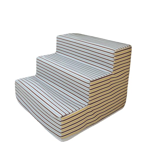 CYWOPVEQ犬 階段 ステップ ペット階段 ドッグステップ 犬 スロープ 高密度 滑り止め付き 安定性 カバー取り外し可能 洗える 小型犬適用 3段 (ブルー)