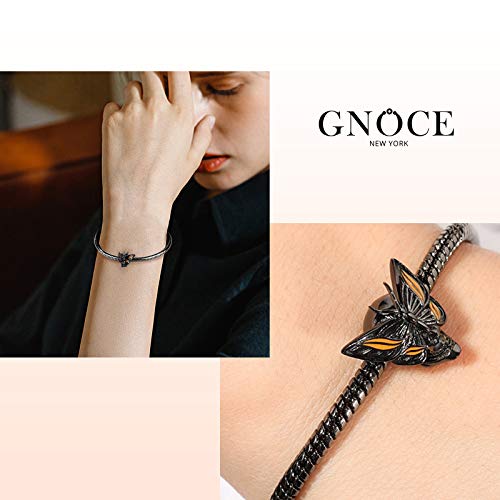 Image of GNOCE Skull Charm Bead Silver Pendant Dangle Charms fit Bracelet /Necklace Jewelry Gift for Women Men