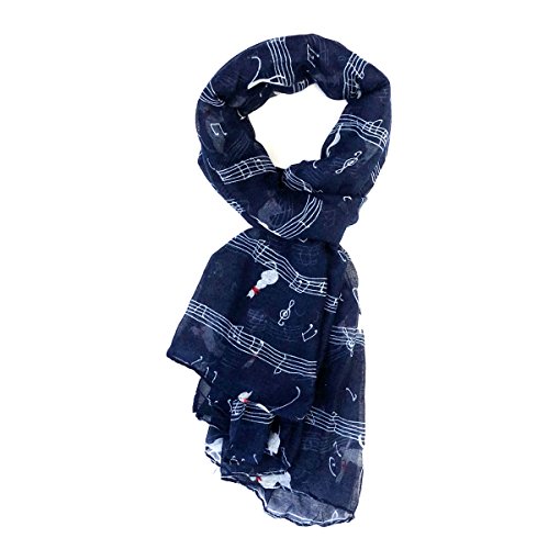 Wrapables® Lightweight Cats and Musical Notes Long Scarf2