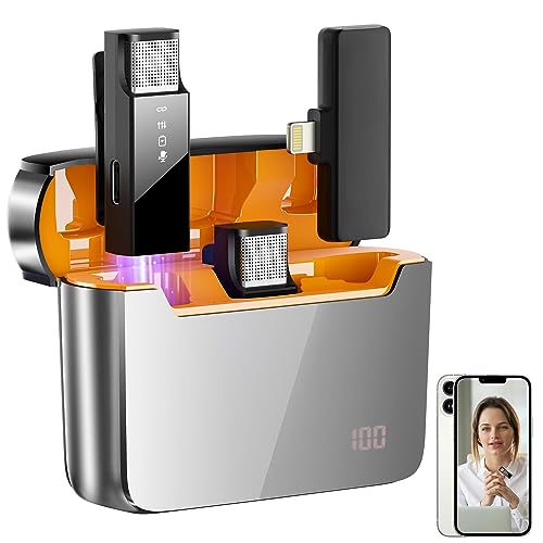 COSANSYS Wireless Lavalier Microphone for iPhone iPad with Charging Case, Clip on Mic Mini Lapel Microphone for Video Recording TikTok, Vlogging,Facebook,Youtube, Interview, Live Streaming COSANSYS Wireless Lavalier Microphone for iPhone iPad with Charging Case, Clip on Mic Mini Lapel Microphone for Video Recording TikTok, Vlogging,Facebook,Youtube, Interview, Live Streaming