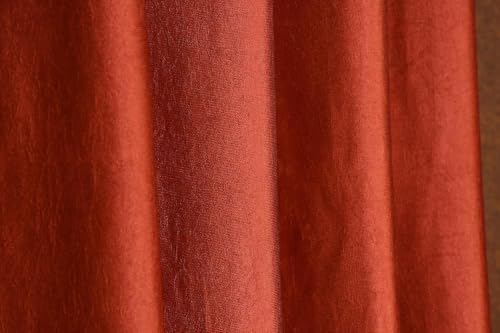 Image of Curtains 9 Feet Long for Living Room - Long Door Curtains Set 1 Pcs Panel, Solid Parda for Home Decor & Office Rust Colour 9 feet (48 x 108 Inch) - 1 Pcs
