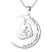 Produktbild DEWANG Zweifarbige 925 Sterling Silber Halskette "I Love You To the Moon and Back", 18"-Unisex