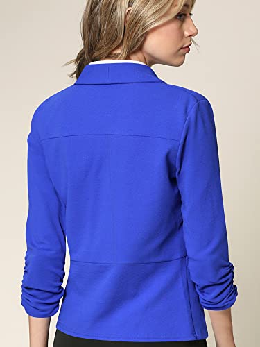 Ll Wsk2324 Women 3/4 Sleeve Blazer Open Front Cardigan Jacket Work Office Blazer Xxl Royal_Brite #TOP3