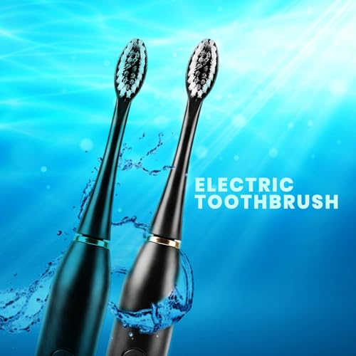 Image of Oblivion Electric Toothbrush - Black Rechargeable Sonic Toothbrush with 3 Extra Brush Heads - Waterproof USB Charging Soft Bristle Tooth Brush for Adults Advanced Oral Care Portable Design (Pack of 1)