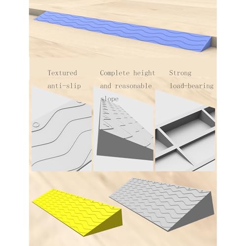 Alfombrilla para rampa antideslizante ensanchada, rampa de umbral de plástico, tabla de transición para escalones interiores, diseño antideslizante y resistente al desgaste miniatura 6