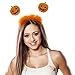 LUX ACCESSORIES Halloween Orange Pumpkin Jack-O-Lantern Fuzzy Bopper Fashion Headband