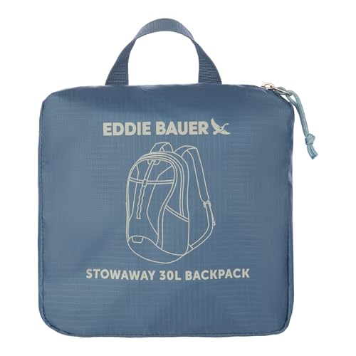 Image of Eddie Bauer Stowaway Packable Backpack | Travel | Outdoor | Lightweight | Foldable | Durable | Ripstop Polyester | 30L - Blue Tile