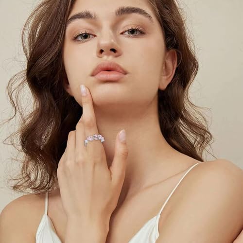HEEYA Bague Argent 925 Ouverte Réglable 5A Zircone Cubique Anneau,Bague De Fiançailles Feuilles D'Olivier Bagues Anniversaire Mariage,Hypoallergénique Bijoux Femme – vue 3