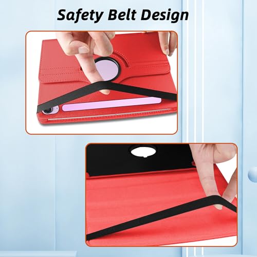 Image of TGK Rotating Cover for Samsung Galaxy Tab S9 FE 10.9 inch Tablet 360 Degree Rotating Leather Flip Case (Red)