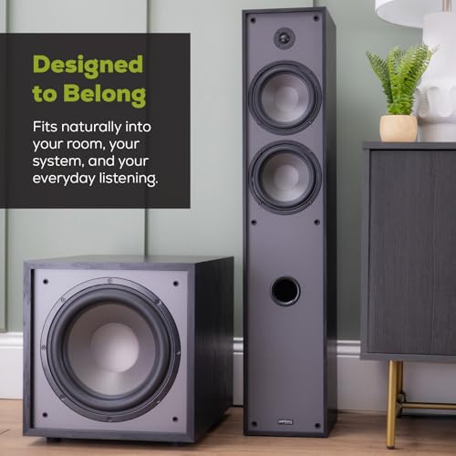 Image of Dayton Audio Classic CS1200 - 12 inch 200W Powered Subwoofer with Class-D Amplifier, Deep Bass and Clean Design for Home Theater & Music - Black