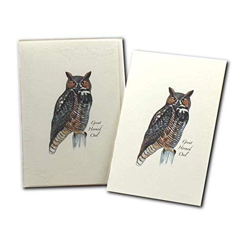 Image of Earth Sky + Water - Great Horned Owl Notecard Set - 8 Blank Cards with Envelopes